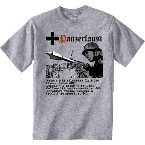 WWII Germany Armored Grenadier Panzerfaust Wehrmacht Panzergrenadier T-Shirt. Summer Cotton O-Neck Short Sleeve Mens T Shirt New