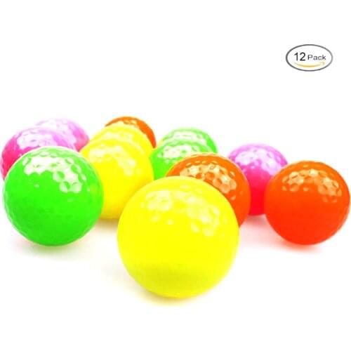 Crestgolf Crystal Golf Balls Practice Two-Piece Golf Ball Golf Gift Mixed Color 12pcs/Pack