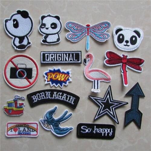 Hot sell cartoon loveliness patches stripes hot melt adhesive applique delicacy embroidery DIY clothing accessory C5167-C5184