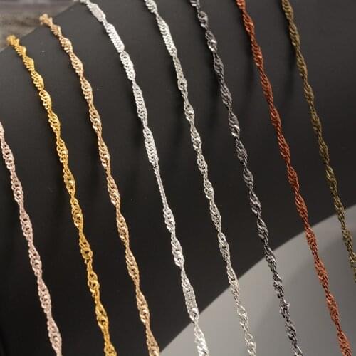 Newbrand 12 Meters Jewelry Making Copper Link Bulk Chains DIY Wallet Chain Jewelry Necklace Making Handmade Accessories 8 Styles