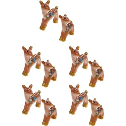 Miniature Garden Decor - 10Pcs Cute Deer Figurines Miniatures Fairy Garden Crafts Decoration Accessories