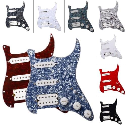 Multi Colour Pickguard Electric Guitar Pickguard and White SSH Loaded Prewired scratchplate Assembly