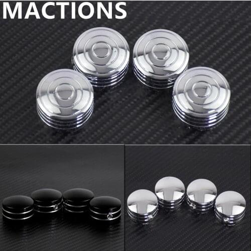 Motorcycle Spark Plug Head Bolt Cap Covers Plug 4PC Black/Chrome For Harley Sportster XL 1200 883 Twin Cam Touring Street Glide