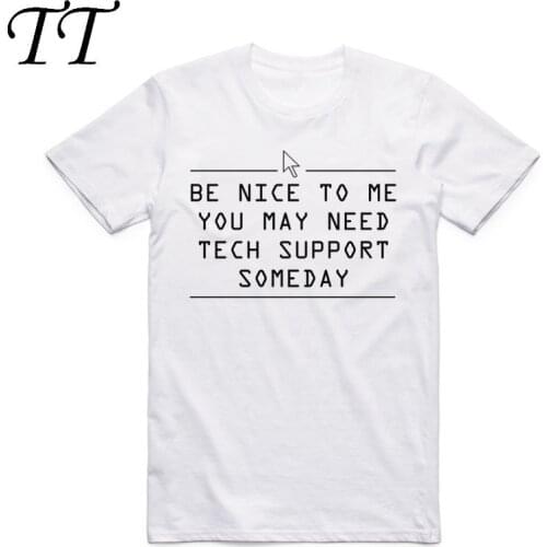 2019 Men Print Tech Support Computer Geek Fashion Funny T Shirt Short Sleeves O-Neck Summer Casual Tshirt