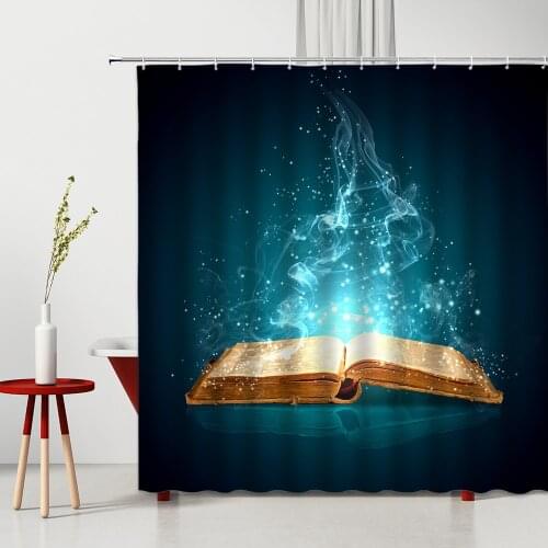 Fantasy Magic Book Shower Curtain Set Polyester Fabric Bathtub Decoration Photography Background Cloth Household Products