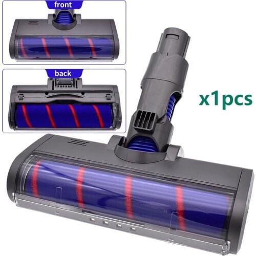 Fluffy Motorized Floor Brush Head for Dysons V6 Animal Pro DC44 DC45 DC62 Vacuum Cleaners Parts Brush Tool with Led Lights
