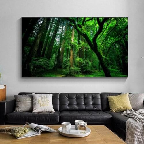 Modern Canvas Painting Forest Tree Nature Landscape Posters and Prints Wall Art Pictures For Living Room Cuadros Home Decoration