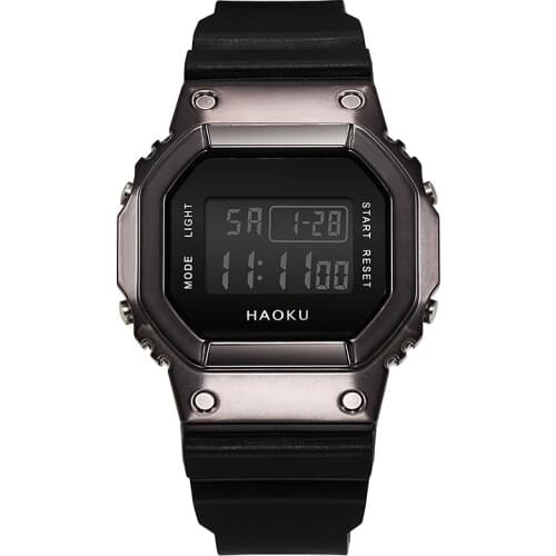 2021 New Small Square Electronic Watch Multi-Functional Luminous Alarm Clock Waterproof Watch for Male Female Students