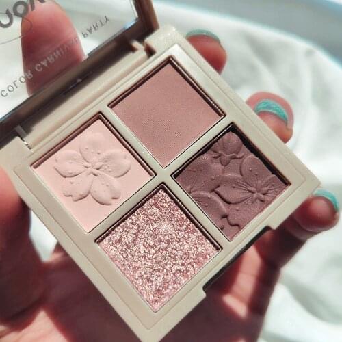 NOVO 4 Colors Korean Cosmetics Glitter Eyeshadow Palette Professional Makeup Artist Shadow Palettes Shimmers/Highlighters