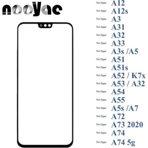 Black Digitizer LCD Sensor Glass Panel For Oppo A12 A12s A3 A31 A32 A33 A3s A5 A51 A51s A52 K7x Touch Screen Glass lens