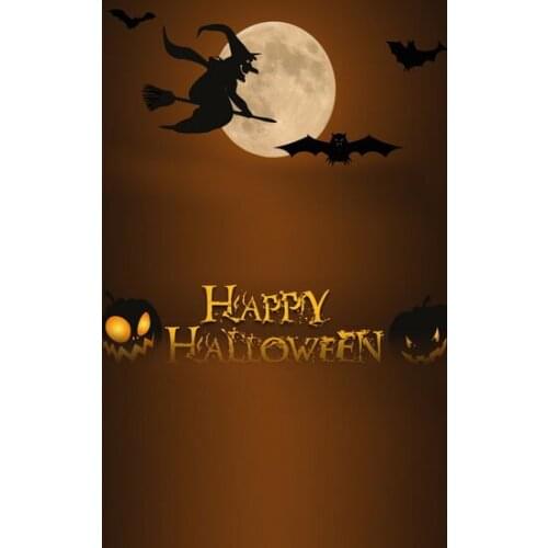 TR Happy Halloween Night Moon Photography Background Bats Lighting Pumpkins Photo Backdrops Studio Vinyl Photo Backgrounds Prop