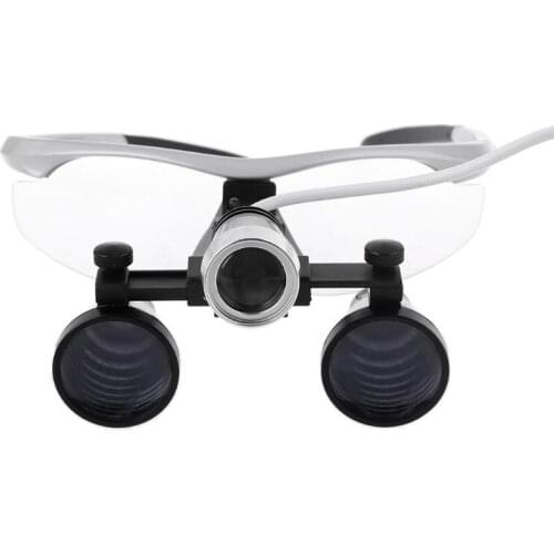 2.5X/3.5X 420 mm Dental Loupe Magnifier Binocular Magnifier Operation Loupe with Spotlight Head Light