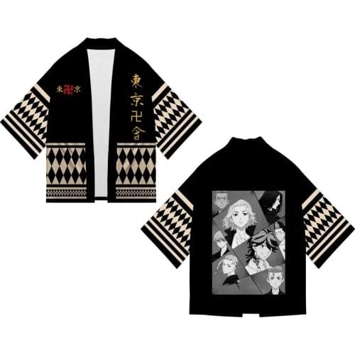 Kawaii Arrival Tokyo Avenger Anime Japanese Kimono Haori Yukata Women/Men Summer Short Sleeve Streetwear Tops Y2K Women-clothing