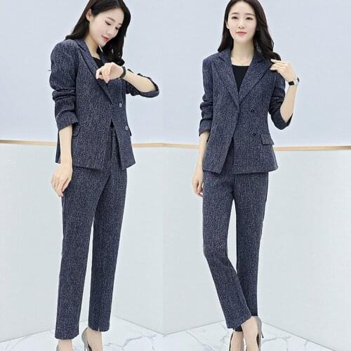 Womens suit 2019 two-piece summer new fashion loose shirt casual slim cropped trousers temperament wild womens clothing