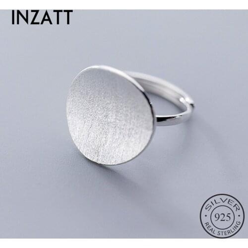INZATT Real 925 Sterling Silver Geometric Irregular Round Ring For Fashion Women Fine Jewelry Minimalist Accessories 2019 Gift
