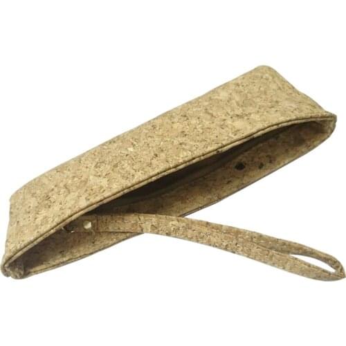 10pcs/set Cork Wood Phellem Pencil Case Yellow Cork Wood Pen Bag School Office Pencil Bag Pen Case Cork Bag Zipper Bag