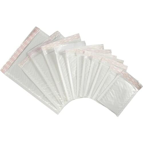 10pcs/lot 16 sizes Self Adhesive Seal OPP Plastic Cellophane Bags White Bag Foam Foil Packaging Moistureproof Vibration Bag