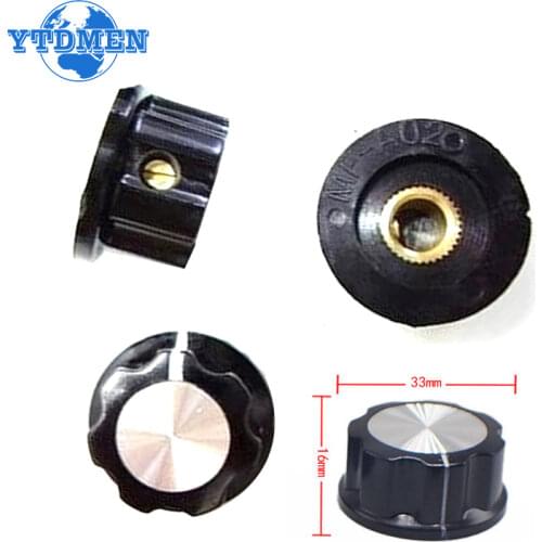 10pcs/lot MF-A04 6mm volume knob Cap 33mm*16mm Rotary Switch Knobs for variable resistors Potentiometer WH118/WX050