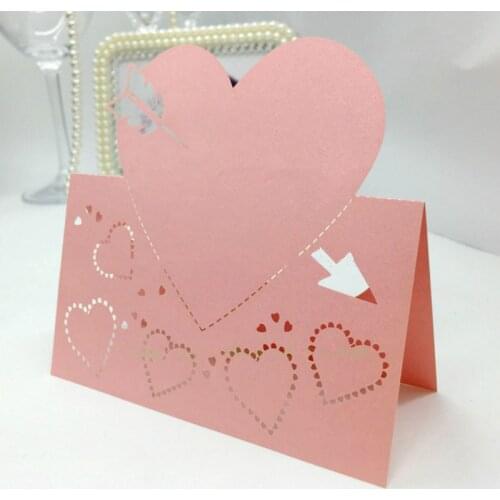 100 pc Table Cards Love Heart Laser Cut Paper Seat Cards For Wedding Party Favors Decoration Name Place Cards Party supplies 7Z