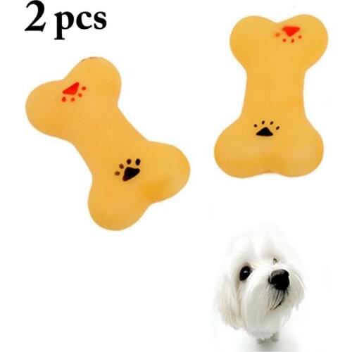 2PCS Pet Toy Creative Bone Shape Toy Funny Interactive Dog Squeaky Toy Dog Chew Toy Dog Sound Toy Training Toys