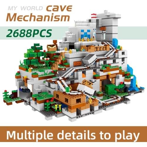 2659pcs Compatible 21137 my world the big mountain cave building block bricks Toy With 13 MINI Figures