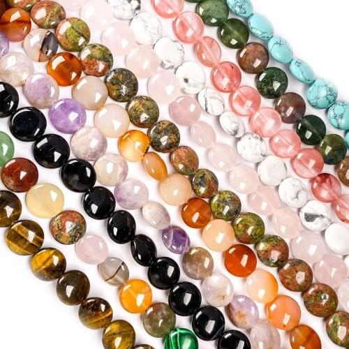33Pcs Natural Stone Beads Round Semi-precious Loose Beads For Jewelry Making DIY Necklace Bracelet Anklet Ring Accessory