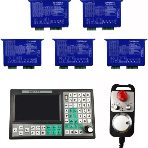 5-axis CNC suite SMC5-5-N-N motion control system 2dm860h stepper motor driver CNC controller motor control system