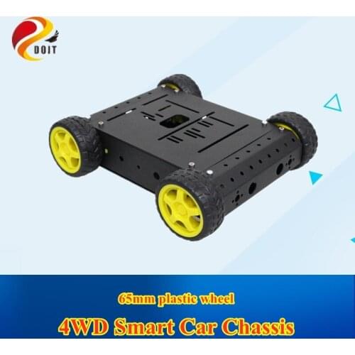 Free Shipping C400 4wd Smart Car Chassis Kit with TT Motor Wheel Aluminum Alloy Bracket for Arduino DIY Remote Control Robot Kit