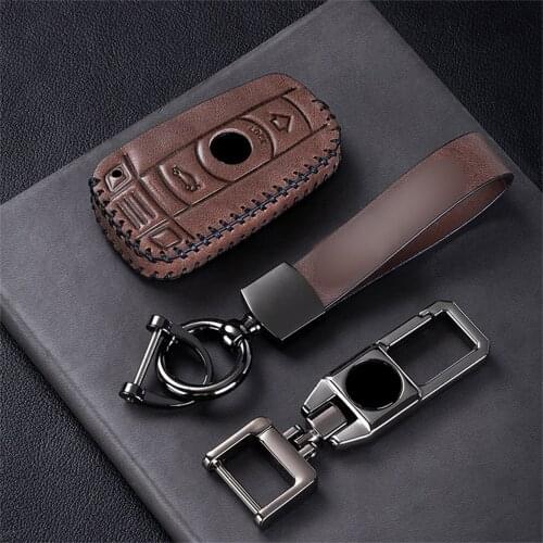 Genuine Leather Car Key Case For BMW X5 E70 2007-2013 for BMW X6 E71 2008-2014 2010 Keychain Cover Remote Key Holder Car Styling