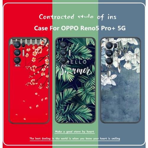 Cartoon Fish and Cat Case For OPPO Reno5 Pro+ 5G,TPU Painted Mobile Phone Shell Lovely Color Case.17 Colors