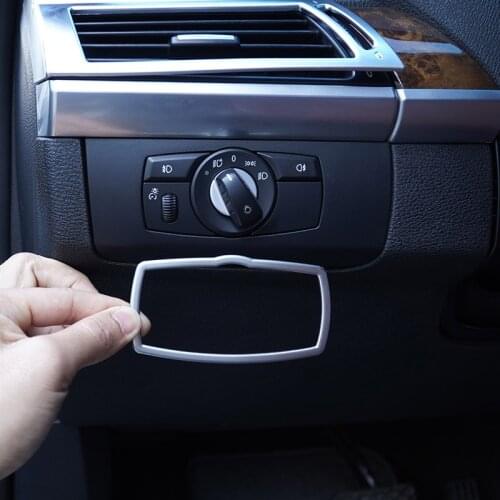 For BMW X5 E70 X6 E71 2008-2013 Car styling Stainless Silver Car Headlight Switch Decoration Frame Trim sticker Car Accessories