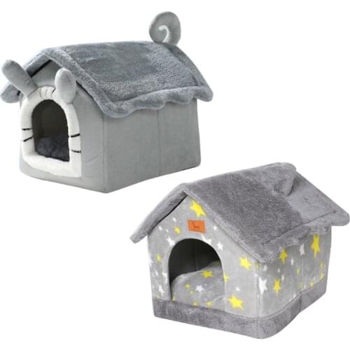 Dog House Cozy Pet Bed Winter Warm Cave Nest Teddy Puppy Sleeping Bed for Cats and Dogs All Seasons Universal