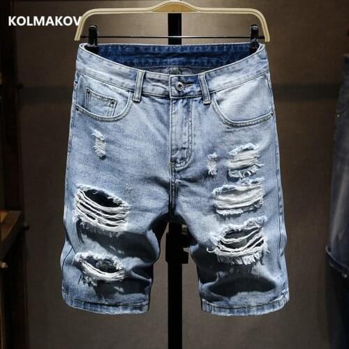 2021 summer Mens Denim Shorts high quality men jeans shorts Cotton Straight Male Blue Casual Short Jeans mens size 27-36