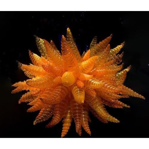 Antique Amber Orange Glass Ball Hanging Chandeliers Led Light fixture Coffee Shop Kids Room Dining Room Living Room Bedroom