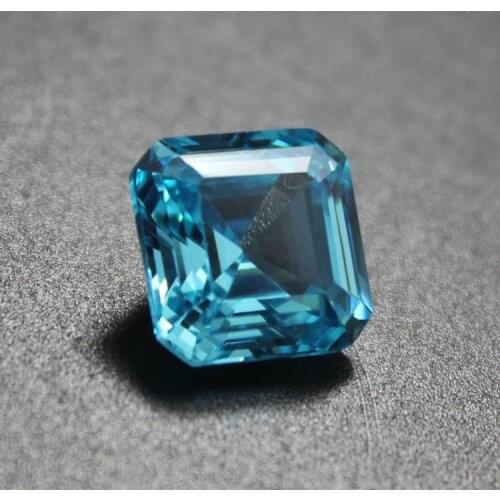Square shape cut faceted Stones beads brazil sea blue loose stone for jewelry making DIY