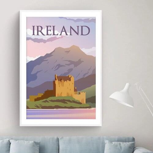 Hd Print Canvas Art Painting Ireland Irish Castle Retro Vintage Travel Cities Landscape Posters Wall Art Picture For Living Room