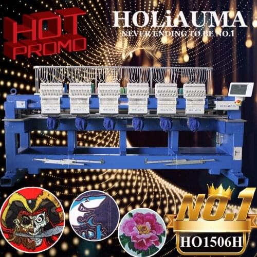 HO1506H automatic 15 needles 6 head computerized embroidery machine 1200 spm high speed cap/tshirt commercial embroidery machine