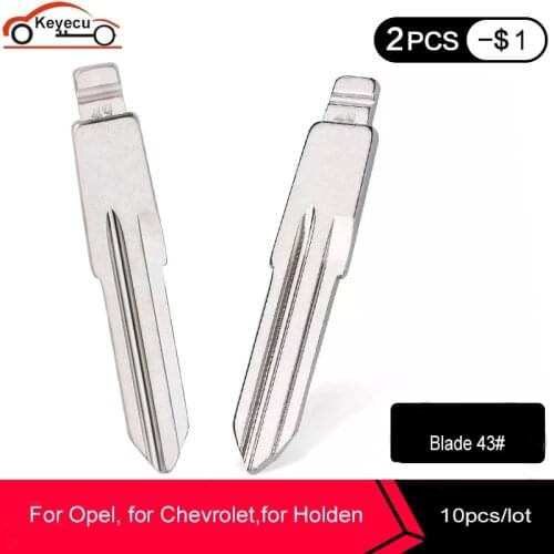KEYECU 10pcs KEYDIY Universal Remotes Flip Blade 43# Left , HU46 for Opel, for Chevrolet,for Holden
