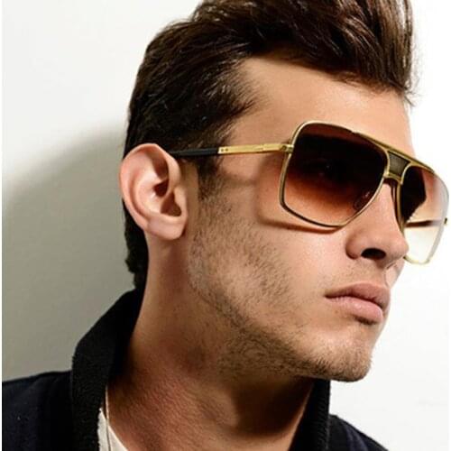 Classic luxury Brand Square mens designer Large frame pilot sunglasses Vintage women sun glasses UV400 male Female 96918