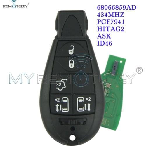 Remtekey #9 68066859AD Fobik Key Europe Model 434mhz 5 Button for Chrysler Jeep Dodge Caliber Journey Grand Cherokee Voyage