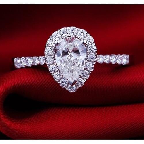 3CT Natural Moissanite Engagement Ring Solid 14K White Gold AU585 Women Ring Statement Women Wedding Ring
