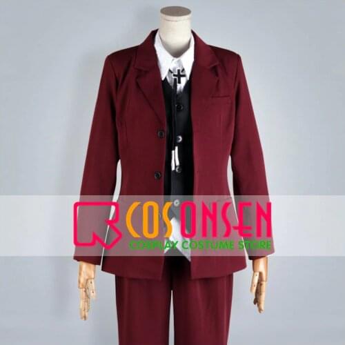 COSPLAYONSEN Anime K Project Saruhiko Fushimi School Uniform Cosplay Costume Red Color Full Set