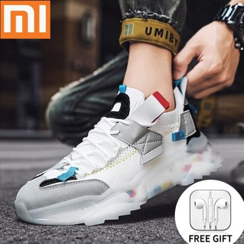 Xiaomi Men Sneakers Shoes Outdoor Casual Shoes For Mens Fashion Breathable Non-Slip Platform Sport Dad Shoes Male Size 39-45