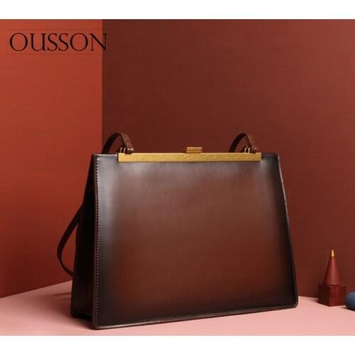 OUSSON 2021 New Design Small Square Leather Underarm Bag Exquisite Female Shoulder Bag Retro Crossbody For Women