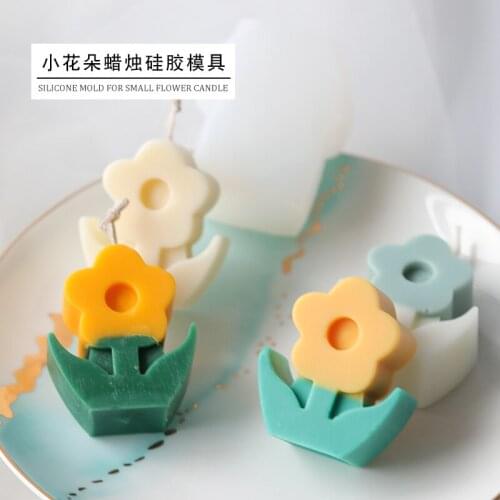Small Flower Silicone Candle Mold Five Petal Flower Cute Bouquet Scented Candle Making Molds DIY Fondant Molds Chocolate Mold