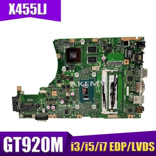 X455LJ motherboard For ASUS X455L X455LJ X455LB X455LD A455L F455L K455L Laptop mainboard 4G RAm Gt920M i3/i5/i7 EDP/LVDS