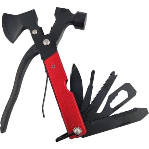 Multifunctional Ax Outdoor Hammer Multitool 11 in 1 Folding Mini Knife Saw Screwdrivers