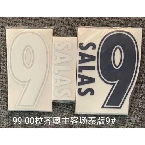 Super A Retro 1999 2000 Lazio SALAS number font print, Hot stamping patches badges