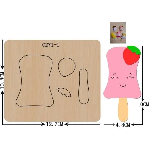 New Ice cream, felt Wooden die Scrapbooking C-271-1 Cutting Dies for common die cutting machines on the market