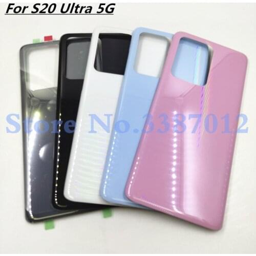 New Original Rear Glass For Samsung Galaxy S20 Ultra 5G Version Back Battery Cover Door Panel Housing Case